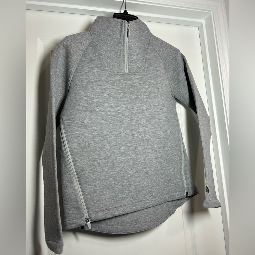 The North Face Light Gray Women's Quarter-Zip with side working zippers